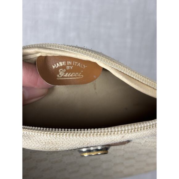 Vintage Gucci GG Supreme Monogram Crossbody Bag Leather Trim Italy Authentic - Picture 6 of 11